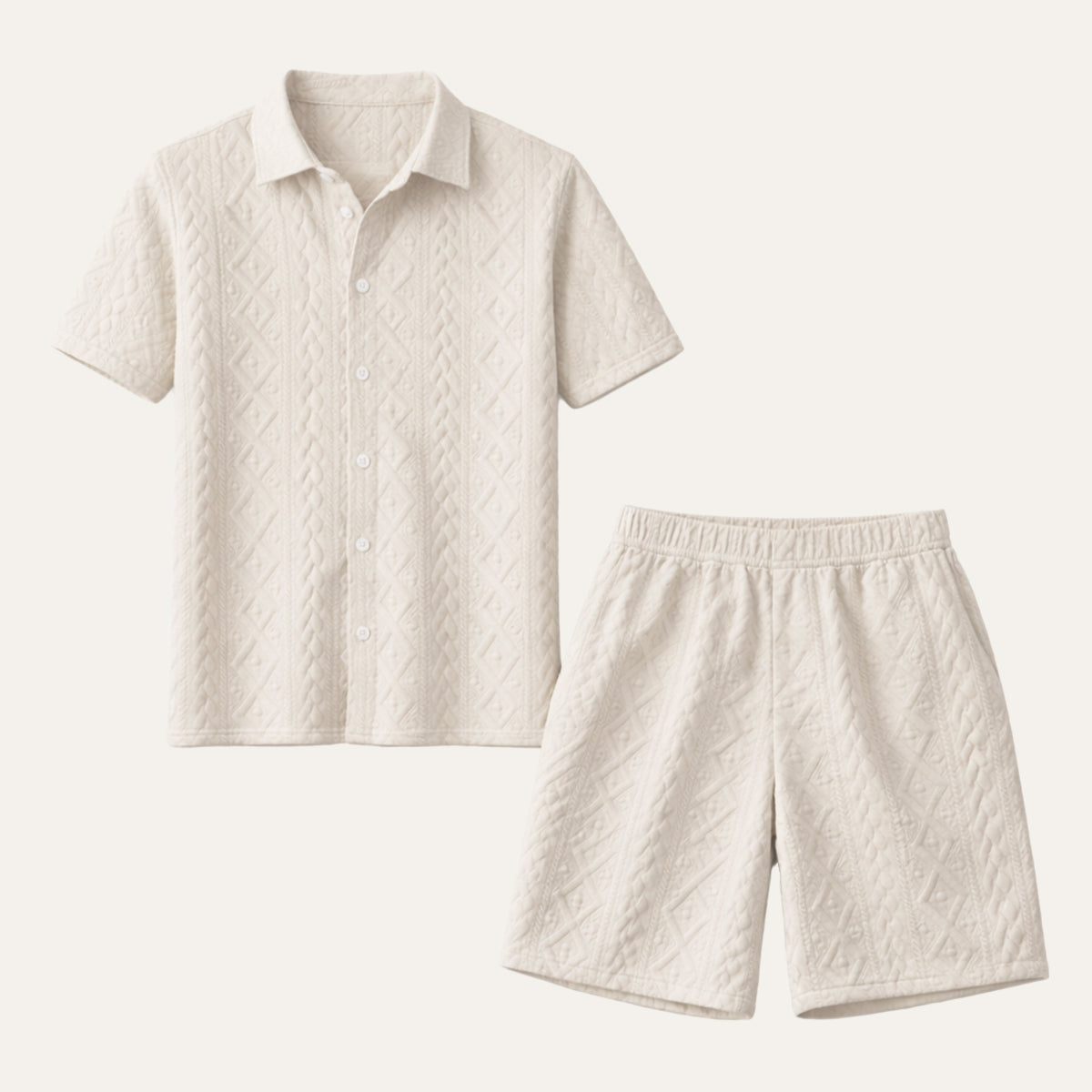 Men's Casual Summer Shirt And Shorts Set