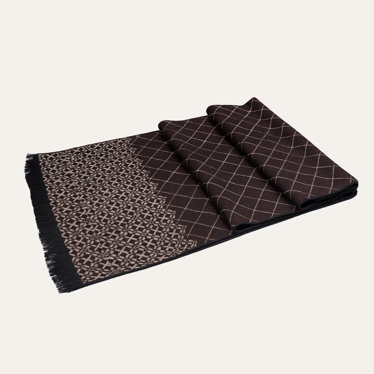 Men's Cashmere Merino Scarf Burgundy - VibreMode