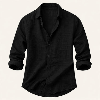 Men's Cotton Linen Button Up Beach Shirt
