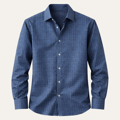 Men's Western Denim Shirt Two Tone Patchwork Vintage Blue