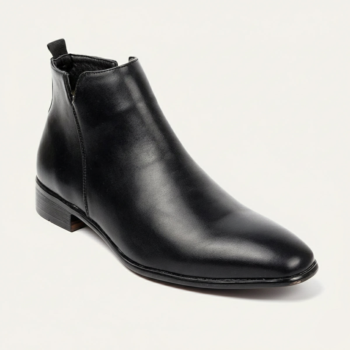 Cortona Men's Chelsea Boots Zip Ankle Leather Black