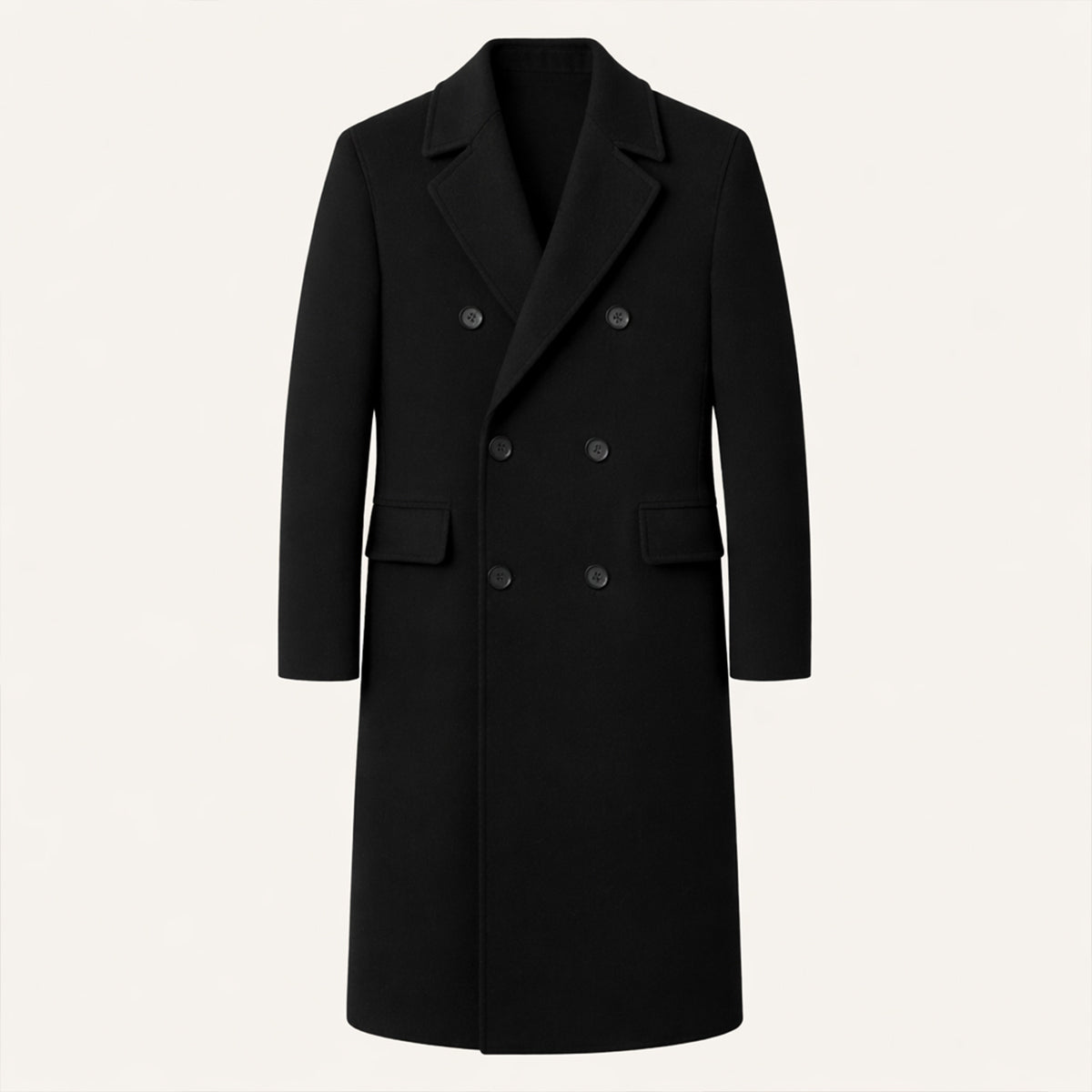 Men's Double Breasted Long Trench Coat