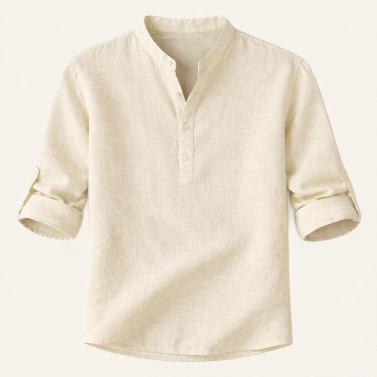 Men's Linen Casual Shirt Lightweight Beige