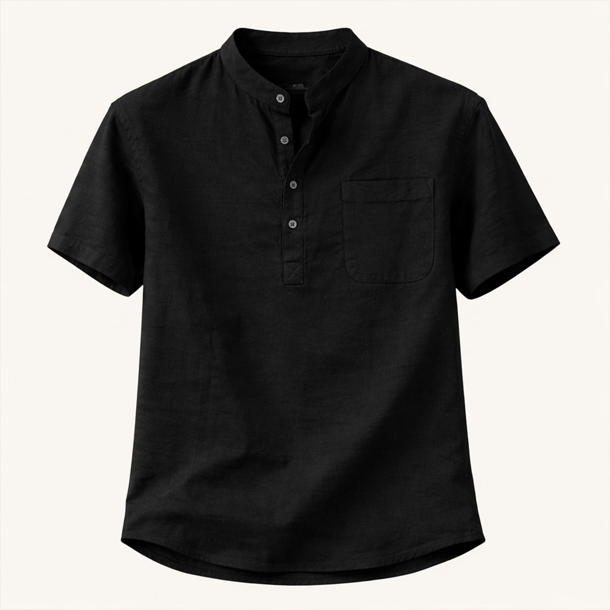 Men's Cotton Linen Henley Shirt Casual
