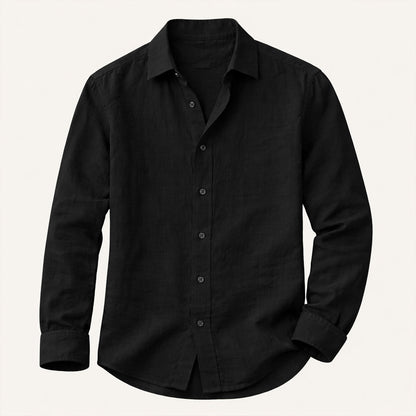 Men's Cotton Linen Button Up Shirt Lightweight