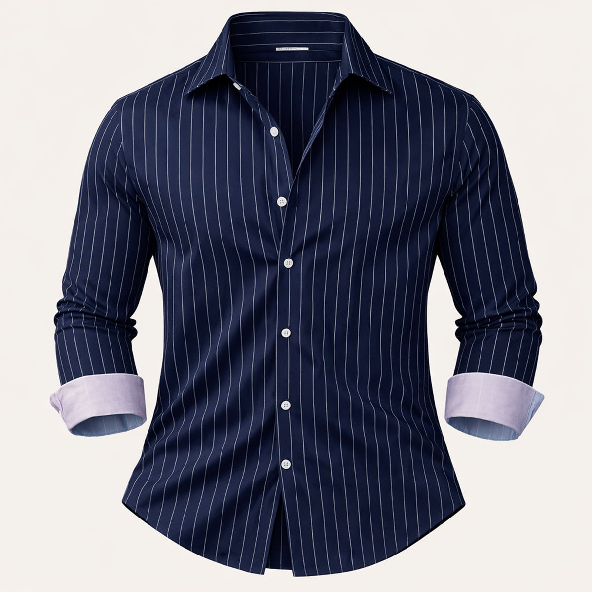 Men's Slim Fit Striped Button Up Shirt - VibreMode