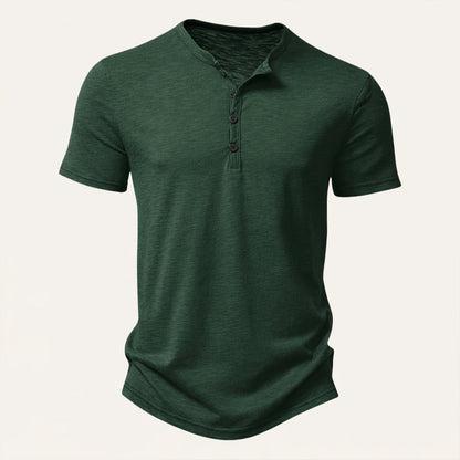 Men's Casual Henley T Shirt Summer Cotton