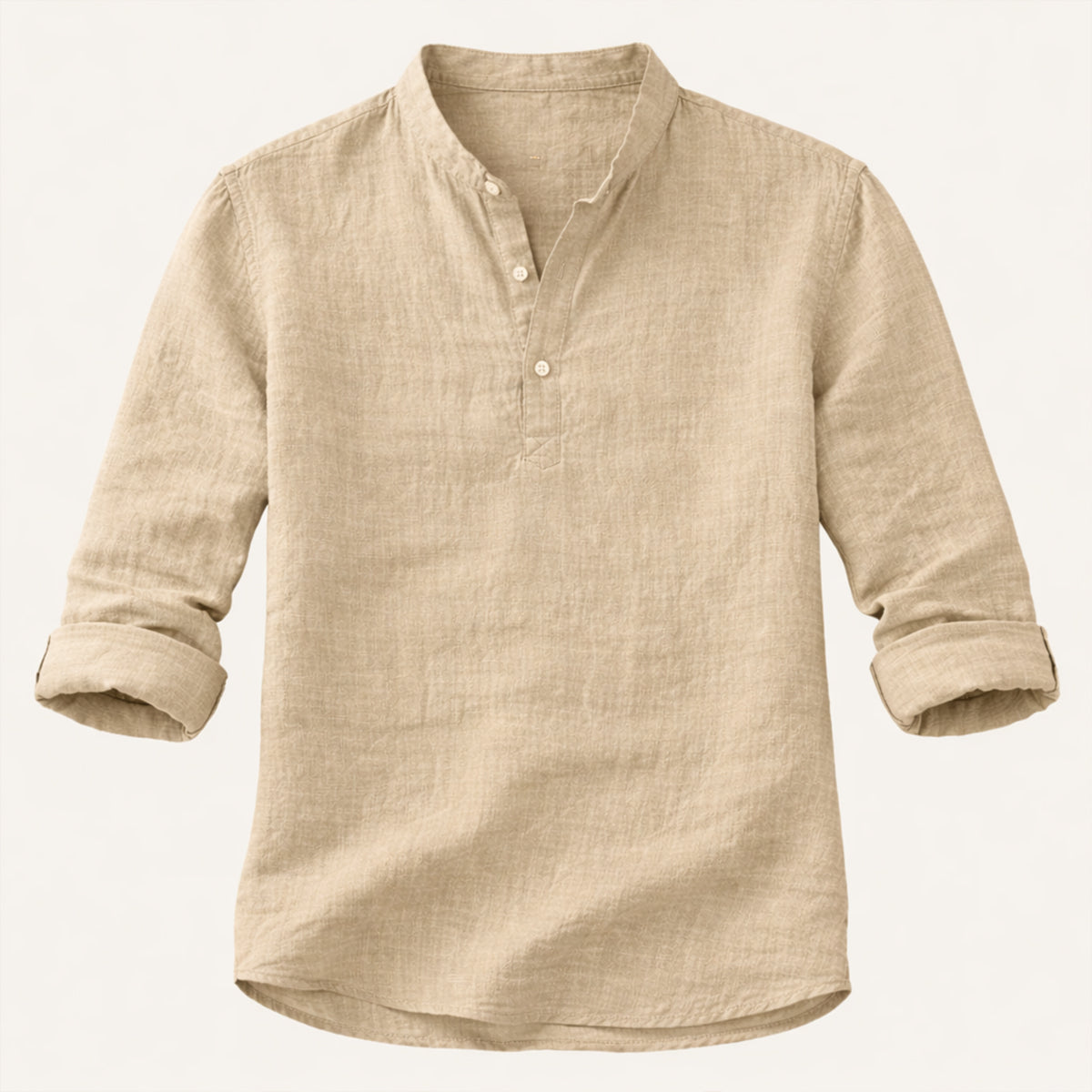 Men's Linen Casual Shirt Breathable Beige