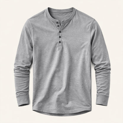 Mens Cotton Blend Henley Shirt Breathable