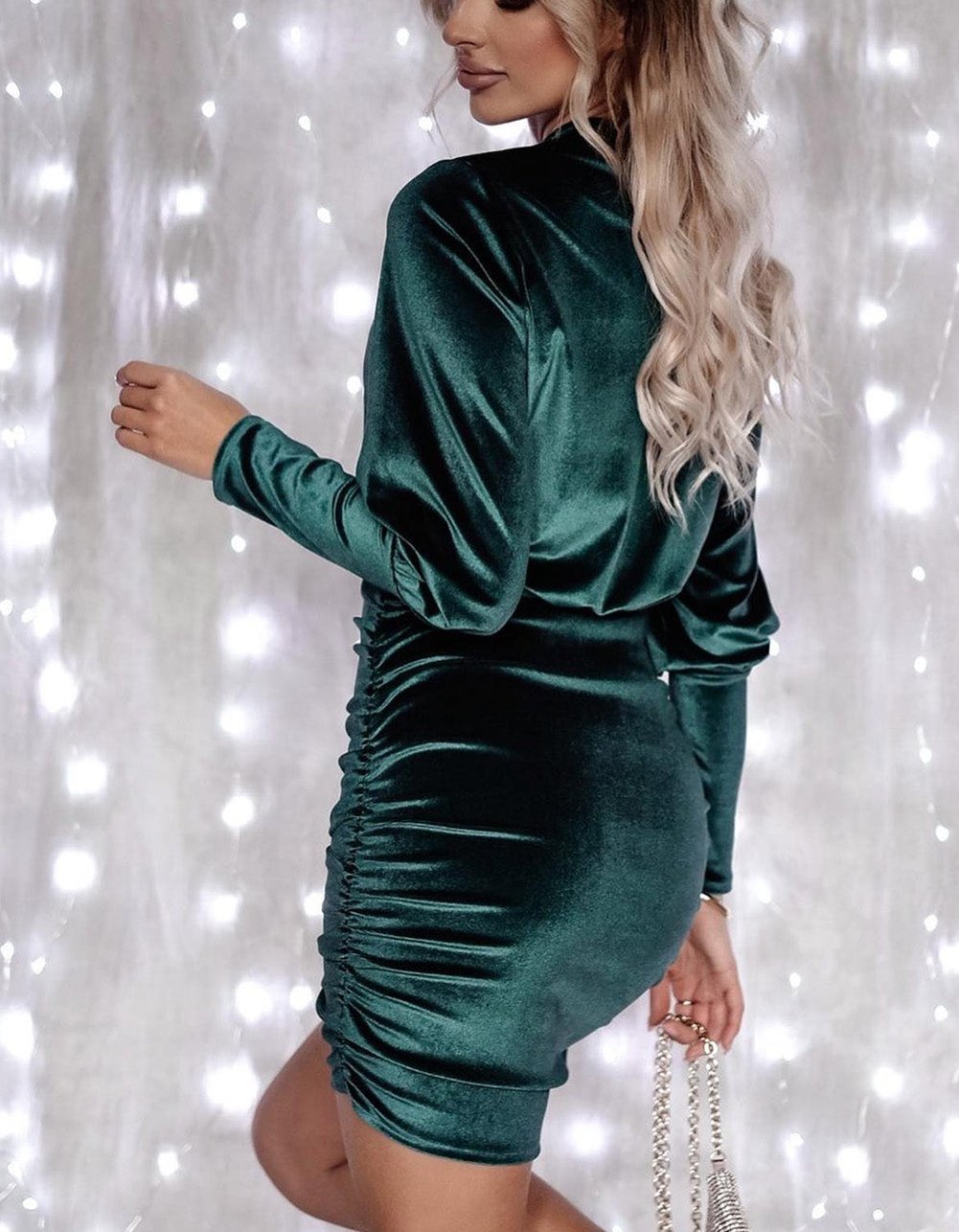 Luxurious Gathered Sleeve Formal Gown