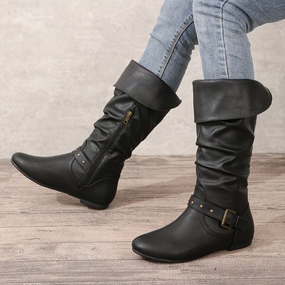 Ladies Tall Boots with Side Zip Detail