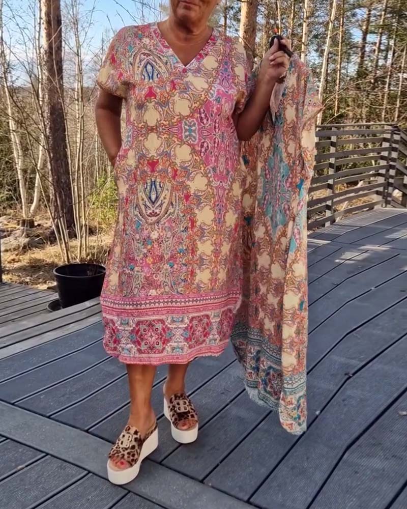 Casual Summer Print Sundress - VibreMode