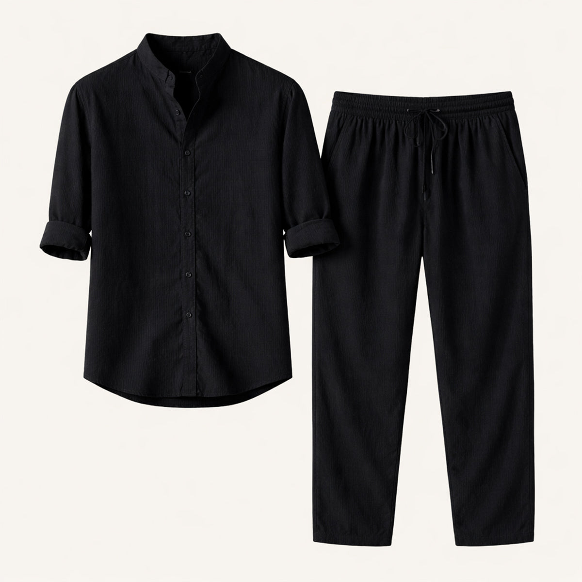 Men's Summer Shirt And Trousers Lightweight Set