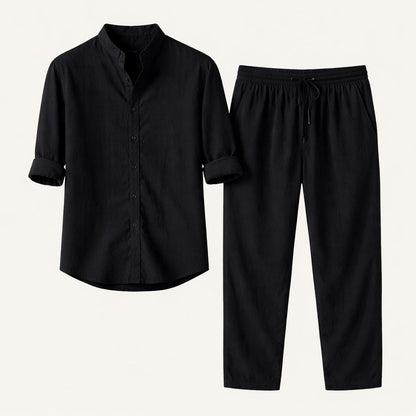 Men's Summer Shirt And Trousers Lightweight Set