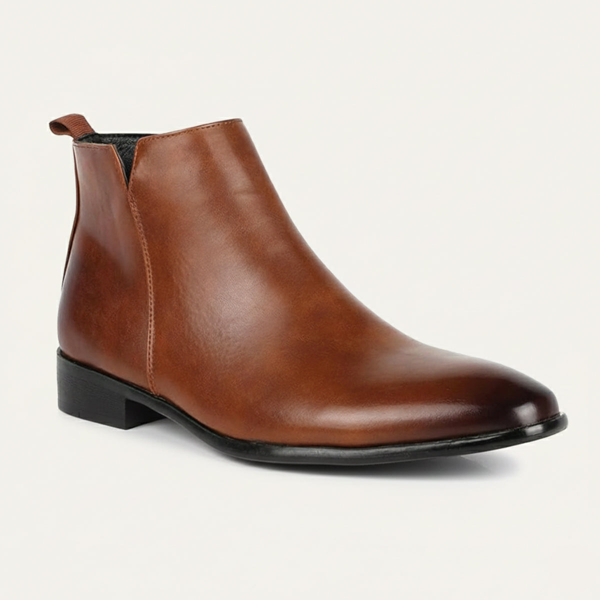 Cortona Men's Chelsea Boots Zip Ankle Leather Black - VibreMode