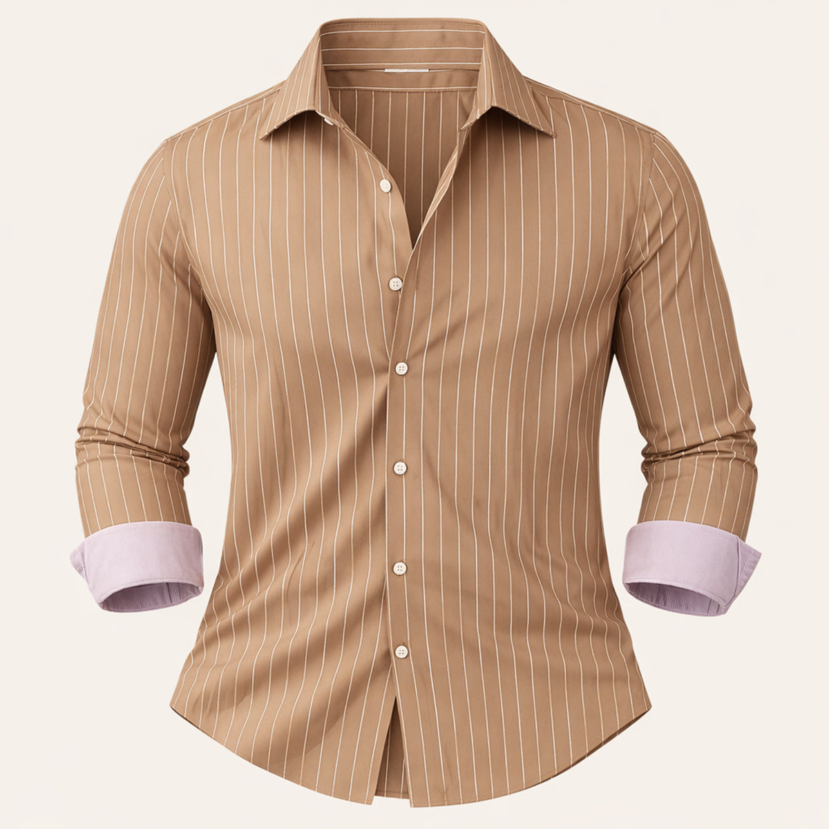 Men's Slim Fit Striped Button Up Shirt