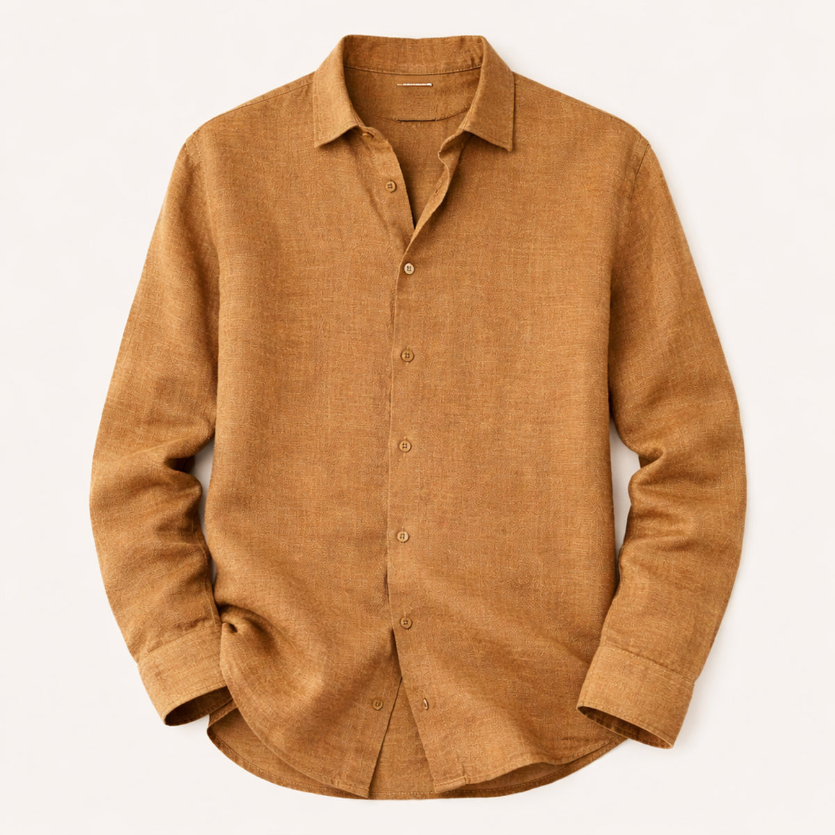 Men's Linen Button Up Shirt Loose Fit Beige