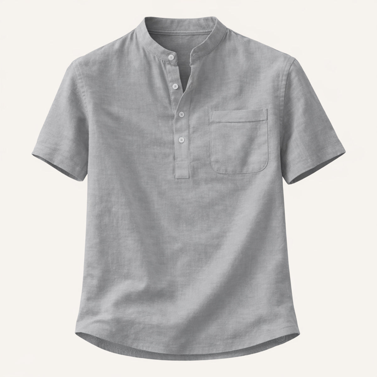 Men's Cotton Linen Henley Shirt Casual