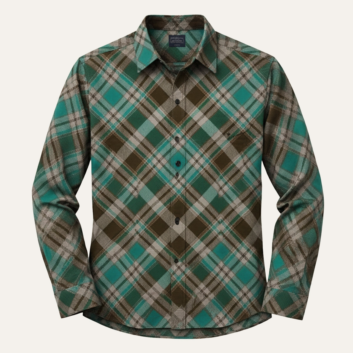Men's Western Denim Shirt Two Tone Patchwork Soft Blue