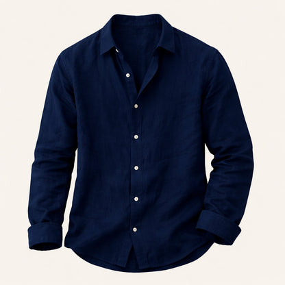 Men's Cotton Linen Shirt Relaxed Fit Casual