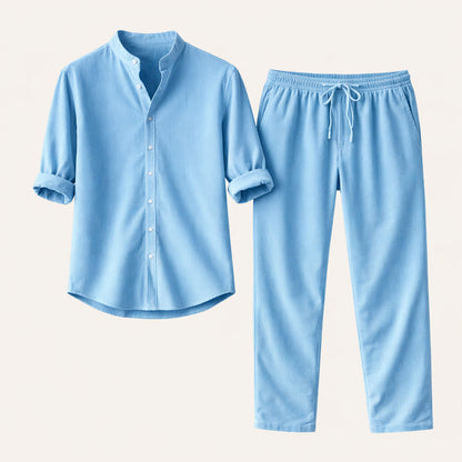 Men's Casual Shirt And Trousers Set
