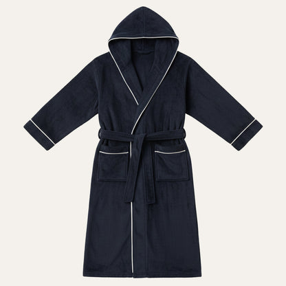 Men's Hooded Long Bathrobe Cotton With Belt