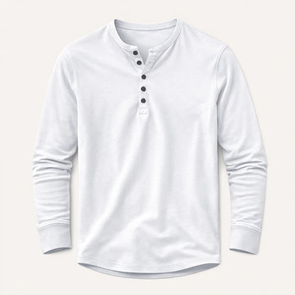 Mens Cotton Blend Henley Shirt Breathable