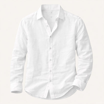 Men's Cotton Linen Button Up Shirt Lightweight