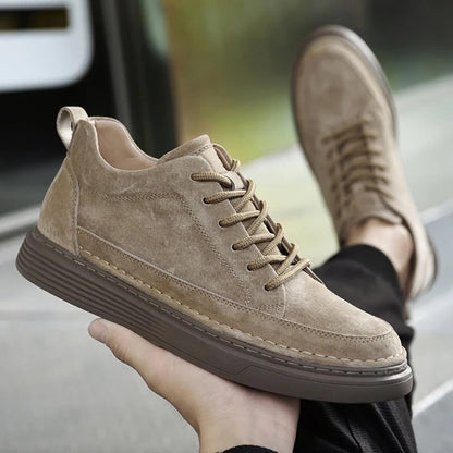 Men's Casual Lace-Up Sneakers Contrast Sole Black