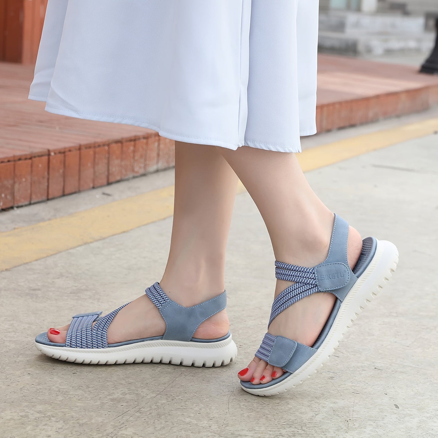 Comfortable Walking Sandals for Flat Feet Relief - VibreMode