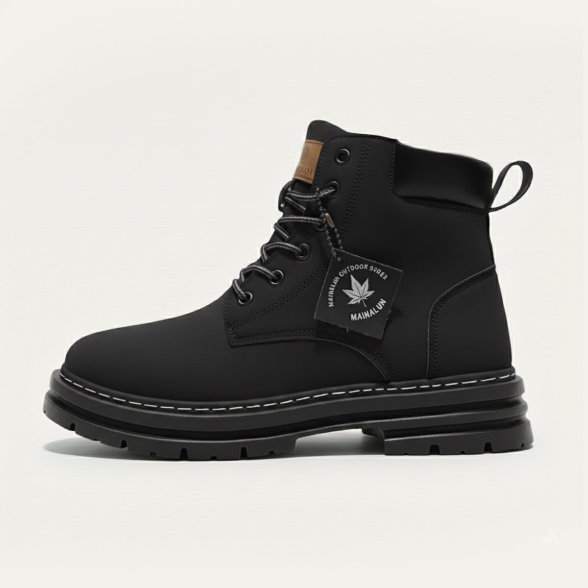 Men's Insulated Snow Boots Fur Lined Waterproof Black