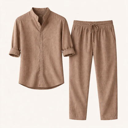 Men's Summer Shirt And Trousers Lightweight Set