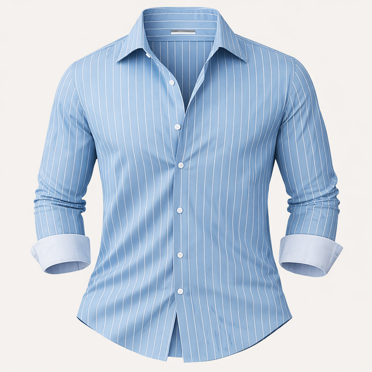 Men's Slim Fit Striped Button Up Shirt