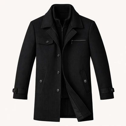 Men's Wool Blend Smart Jacket Zipper Button Closure - VibreMode