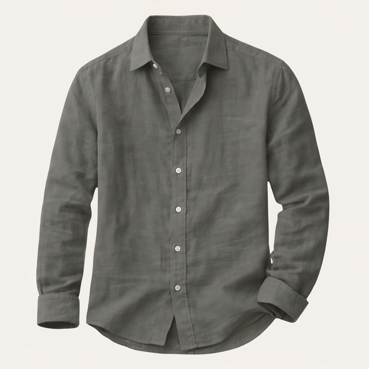 Men's Cotton Linen Button Up Shirt Lightweight