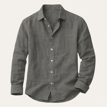 Men's Cotton Linen Button Up Shirt Lightweight
