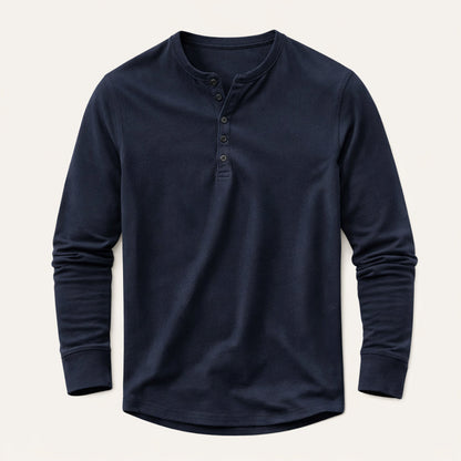 Mens Cotton Blend Henley Shirt Breathable