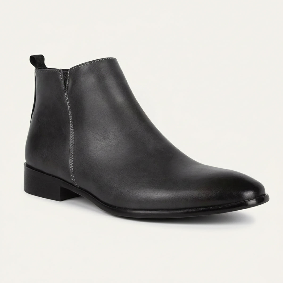 Cortona Men's Chelsea Boots Zip Ankle Leather Black