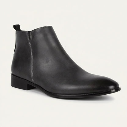 Cortona Men's Chelsea Boots Zip Ankle Leather Black