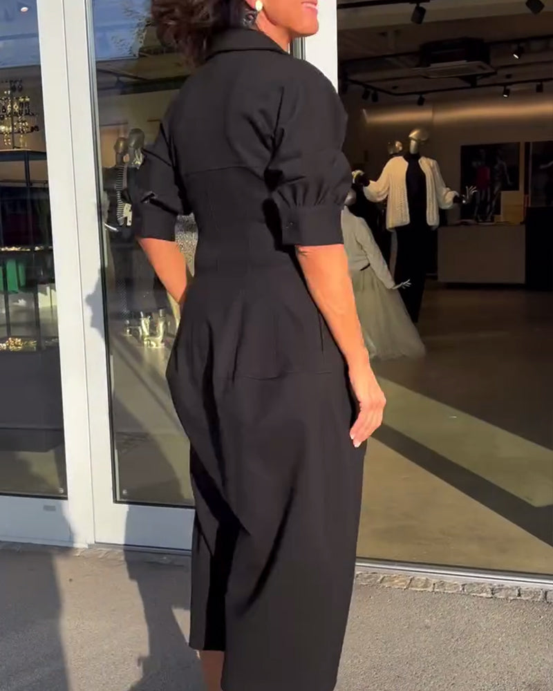 Classic Fit Casual Midi Dress