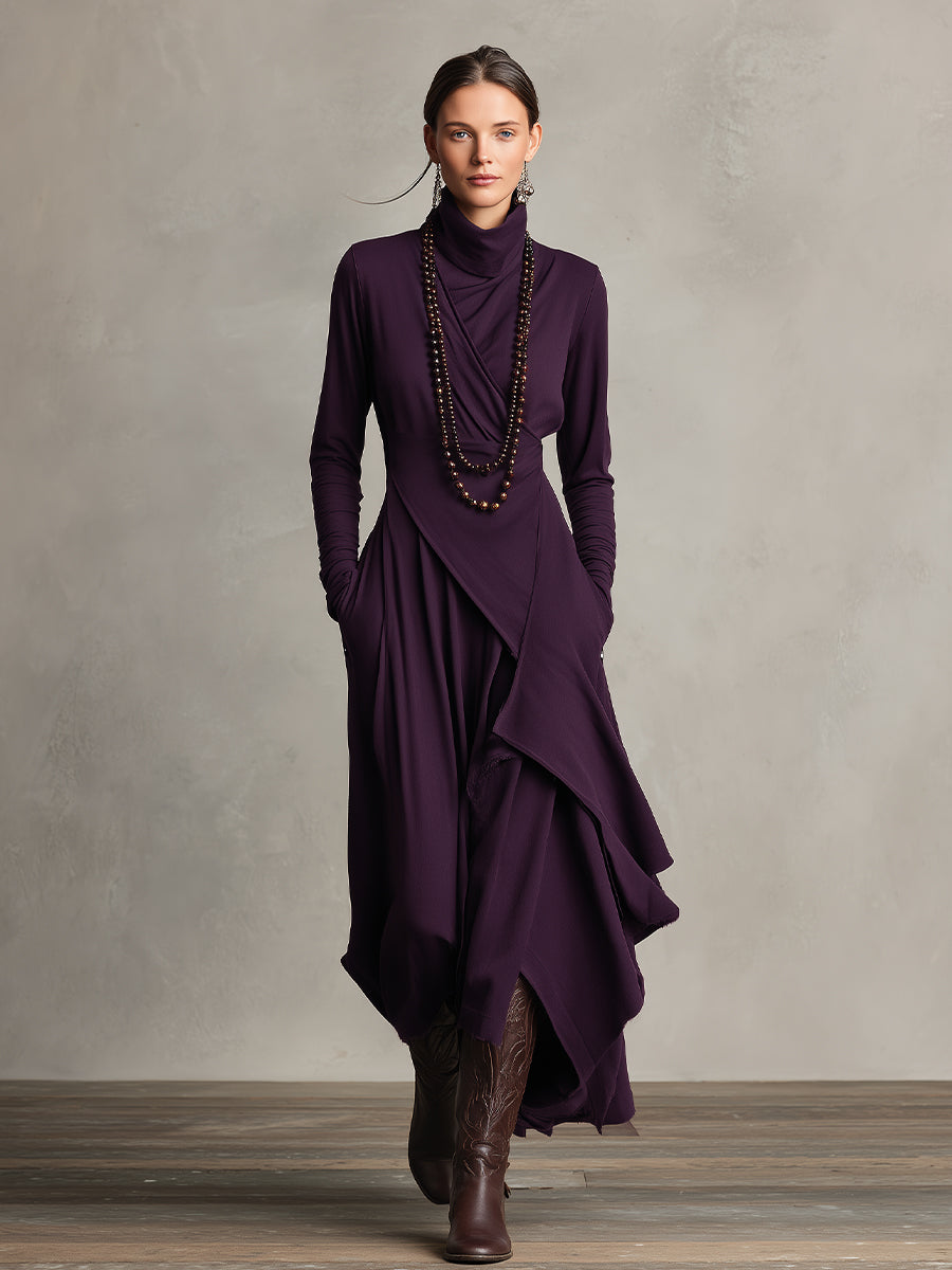 Cozy Crew Neck Knee Length Dress
