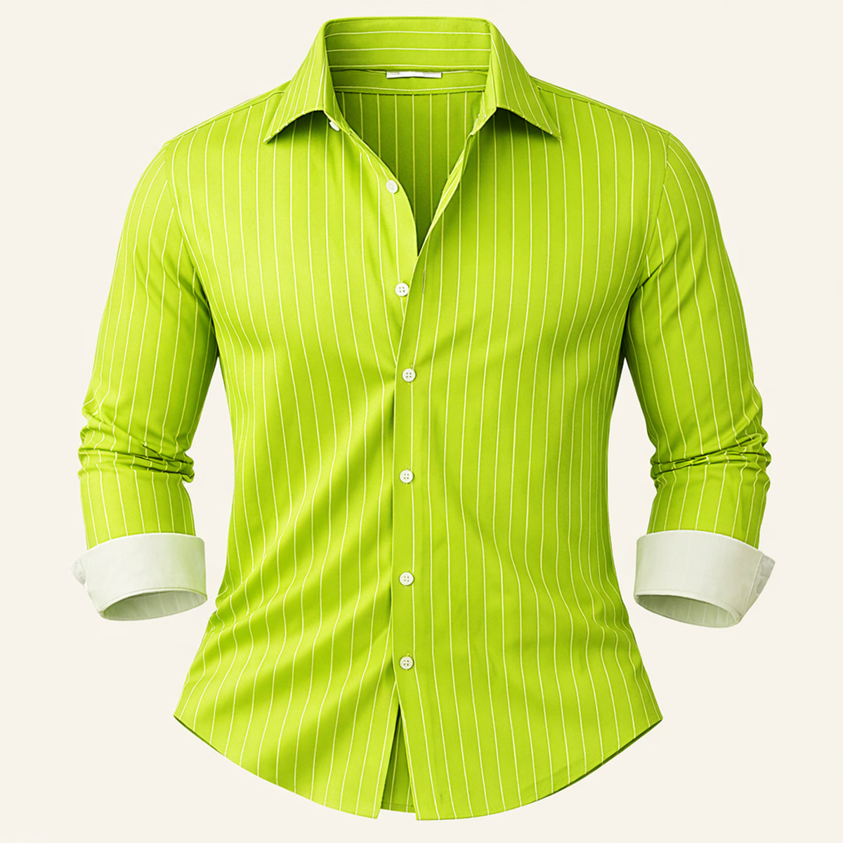 Men's Slim Fit Striped Button Up Shirt