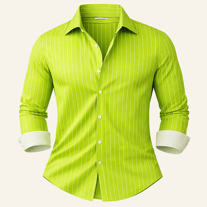 Men's Slim Fit Striped Button Up Shirt