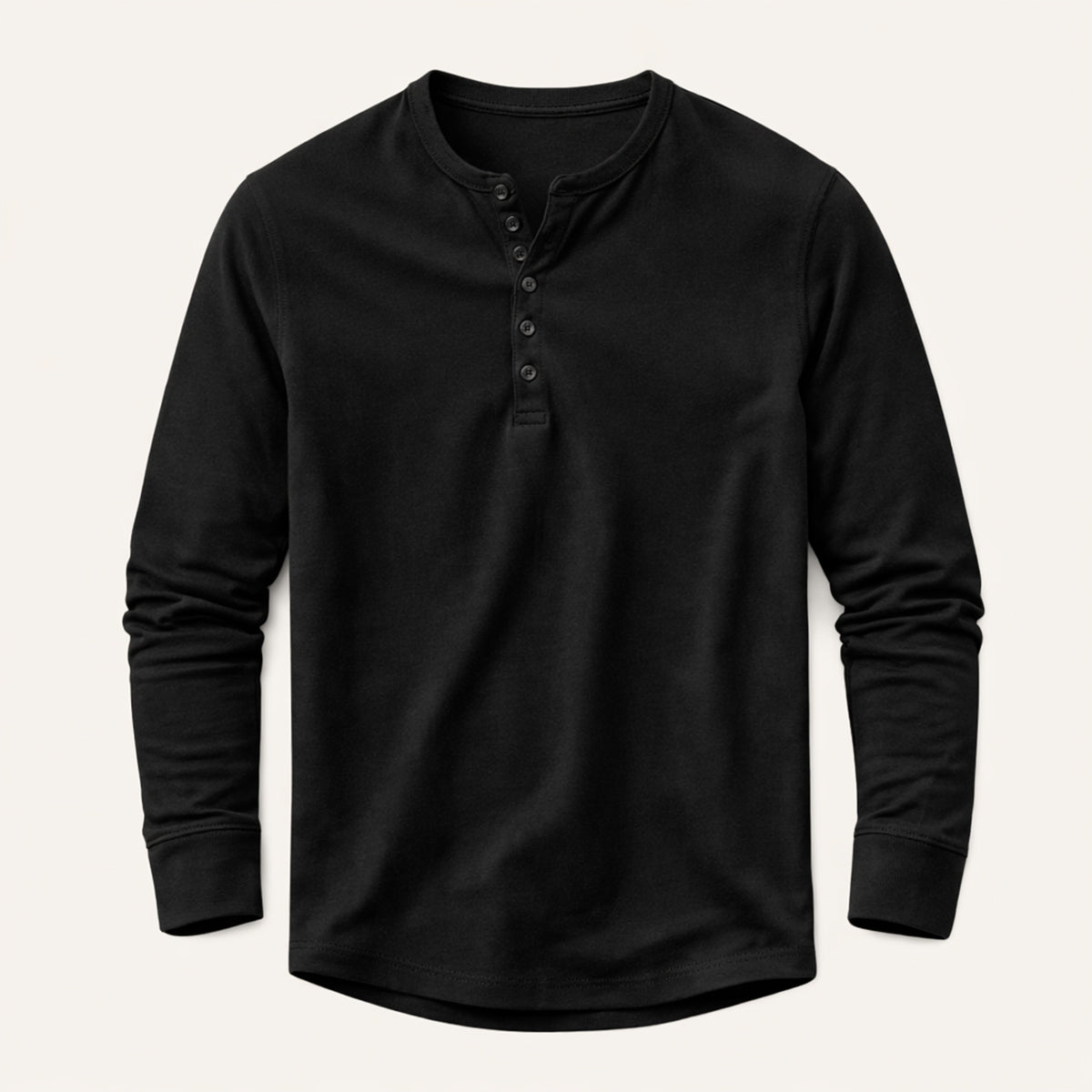 Mens Cotton Blend Henley Shirt Breathable