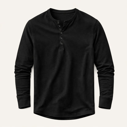 Mens Cotton Blend Henley Shirt Breathable