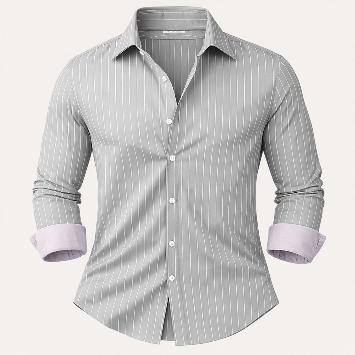 Men's Slim Fit Striped Button Up Shirt