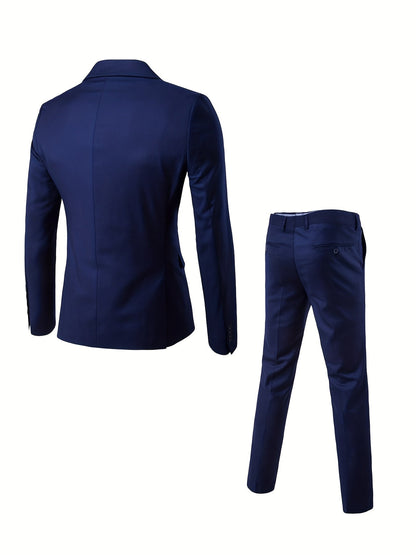 Men's Single Breasted Suit Notch Lapel