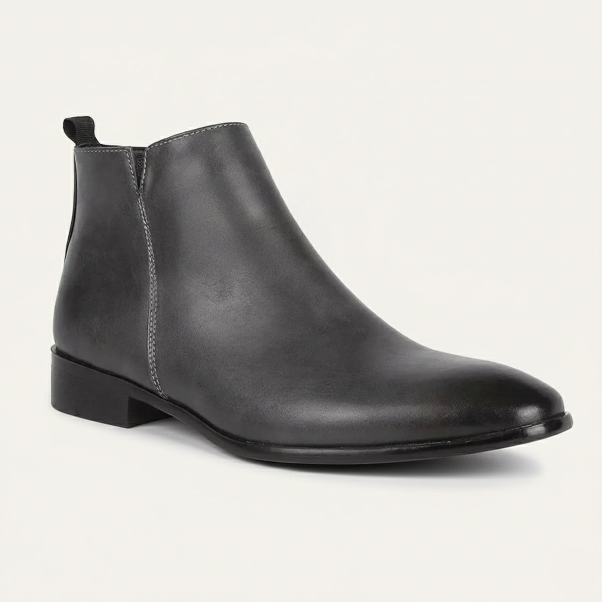 Cortona Men's Chelsea Boots Zip Ankle Leather Black