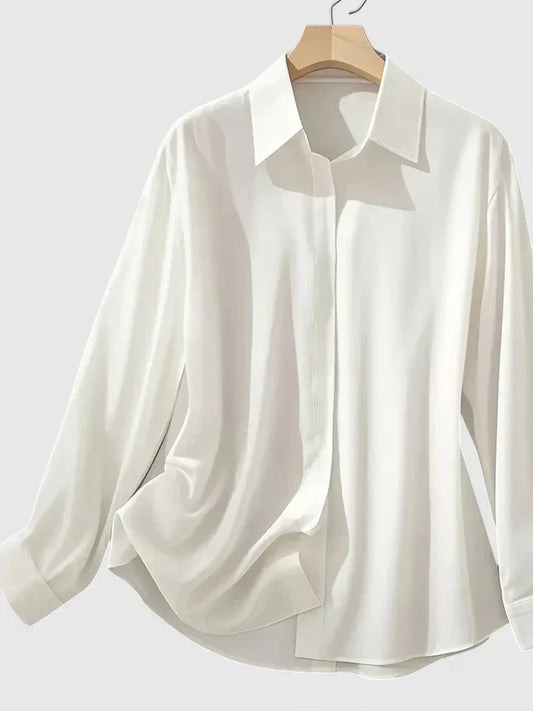 Ladies Silk Button Front Blouse Shorts - VibreMode