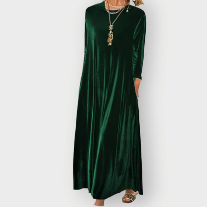 Elegant Soft Velvet Long Maxi Dress